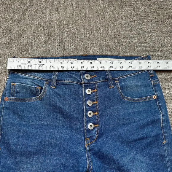 Pilcro and The Letterpress Anthropologie High-Rise Flare Jeans Sz 28 Medium Wash - Picture 5 of 6